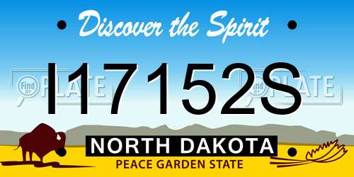 I17152S North Dakota License Plate