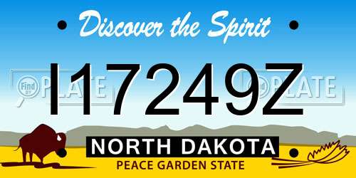 I17249Z North Dakota License Plate