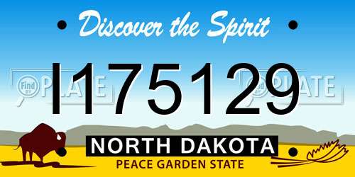 I175129 North Dakota License Plate