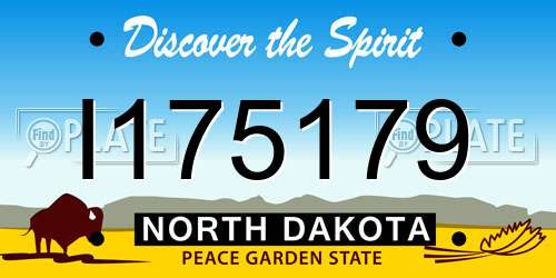 I175179 North Dakota License Plate