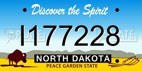 I177228 North Dakota License Plate