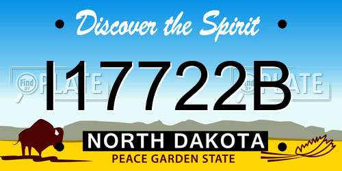 I17722B North Dakota License Plate