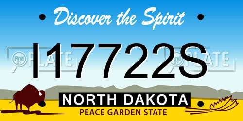 I17722S North Dakota License Plate