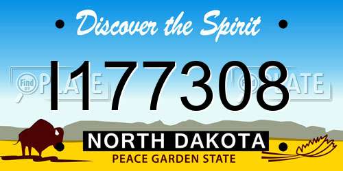 I177308 North Dakota License Plate
