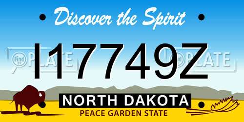 I17749Z North Dakota License Plate