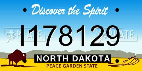 I178129 North Dakota License Plate