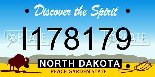 I178179 North Dakota License Plate