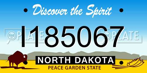 I185067 North Dakota License Plate