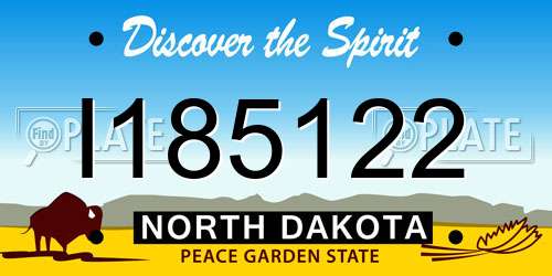 I185122 North Dakota License Plate