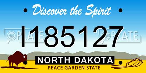 I185127 North Dakota License Plate