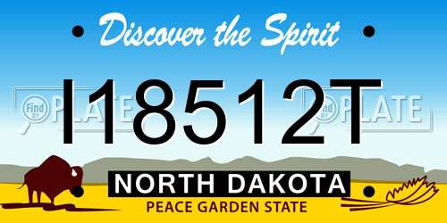 I18512T North Dakota License Plate