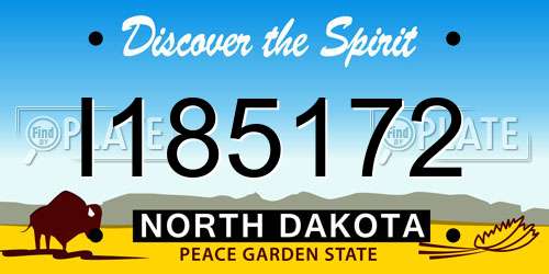 I185172 North Dakota License Plate