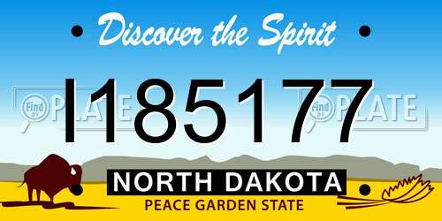 I185177 North Dakota License Plate