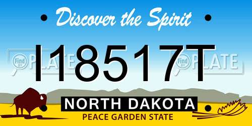 I18517T North Dakota License Plate