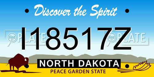 I18517Z North Dakota License Plate
