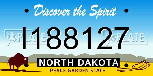 I188127 North Dakota License Plate