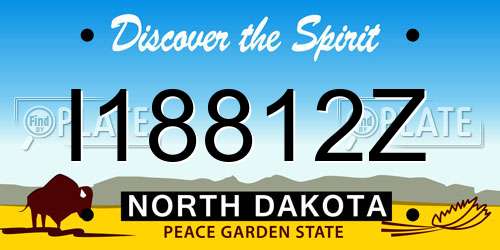 I18812Z North Dakota License Plate