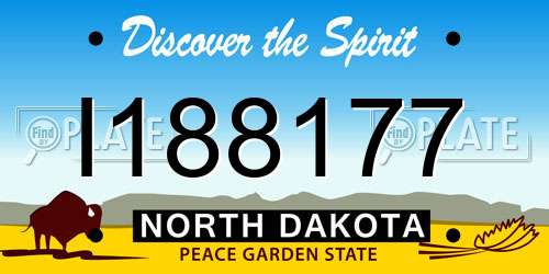 I188177 North Dakota License Plate