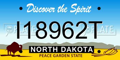 I18962T North Dakota License Plate