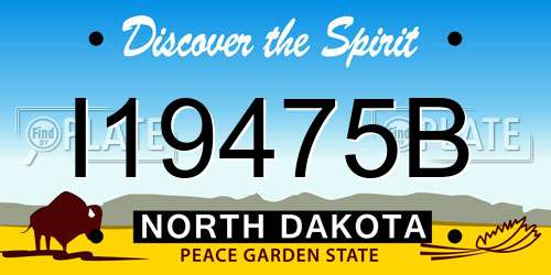 I19475B North Dakota License Plate