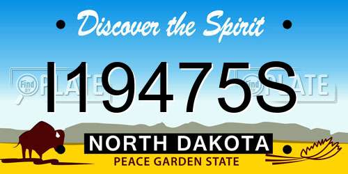 I19475S North Dakota License Plate