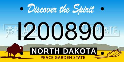I200890 North Dakota License Plate