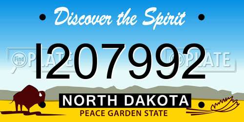 I207992 North Dakota License Plate