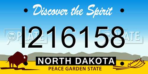 I216158 North Dakota License Plate