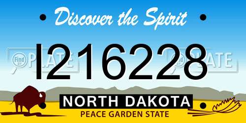 I216228 North Dakota License Plate