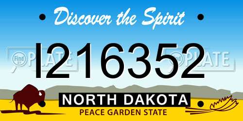 I216352 North Dakota License Plate