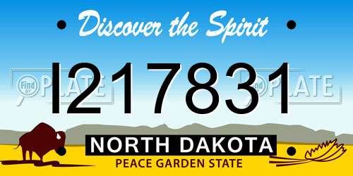 I217831 North Dakota License Plate