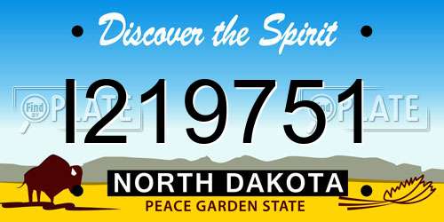 I219751 North Dakota License Plate