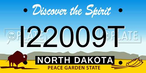 I22009T North Dakota License Plate