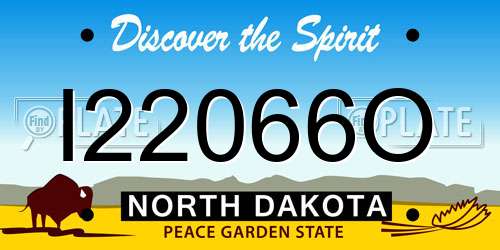 I22066O North Dakota License Plate