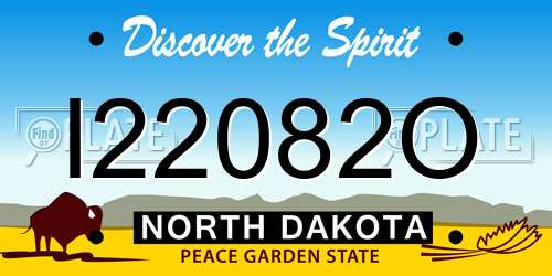 I22082O North Dakota License Plate