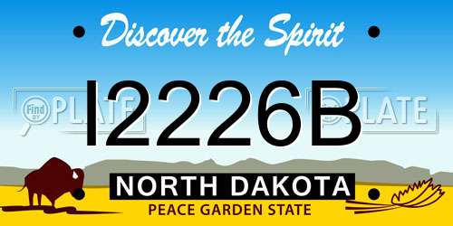 I2226B North Dakota License Plate
