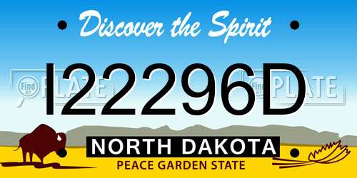 I22296D North Dakota License Plate