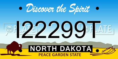 I22299T North Dakota License Plate