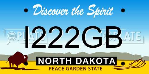 I222GB North Dakota License Plate