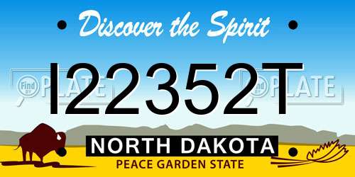 I22352T North Dakota License Plate