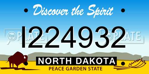 I224932 North Dakota License Plate