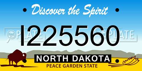 I225560 North Dakota License Plate