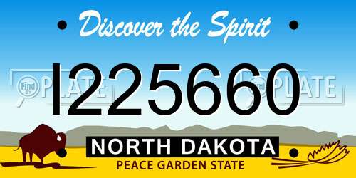 I225660 North Dakota License Plate