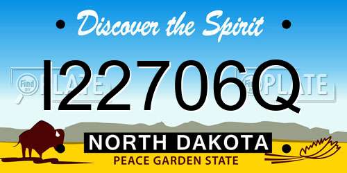 I22706Q North Dakota License Plate