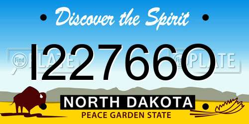 I22766O North Dakota License Plate