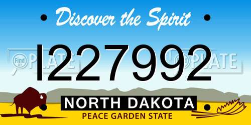 I227992 North Dakota License Plate