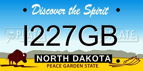 I227GB North Dakota License Plate
