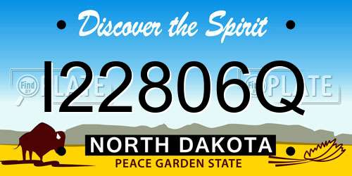 I22806Q North Dakota License Plate