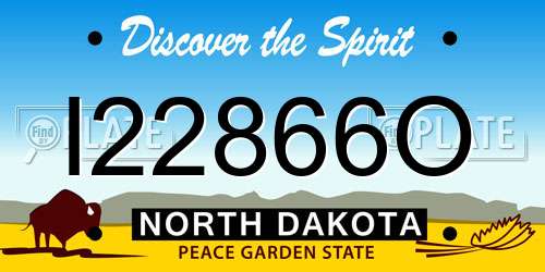 I22866O North Dakota License Plate