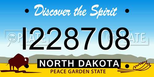 I228708 North Dakota License Plate